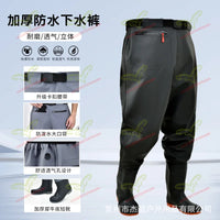 Waist High WadersThickened Half Body Waterproof Overalls One-piece Fishing Waders Lightweight Breathable Wading Pants with Boots OtdoorEdge Supply