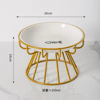 Pet Ceramic Bowl, High Footed Ceramic Cat Food Bowl, Snack Bowl, Anti Overturning Indoor & Outdoor Feeding Drinking Accessories Outdoor Kinetics