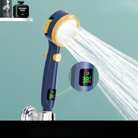 Shower Head Water Saving Rain Shower Head 4 Spray Types Shower Head with Digital Temperature Display Outdoor Kinetics