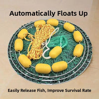 Large Fish Fishing Net Bag Water-floating Sea Fishing Baskets Weaved Nylon Mesh Portable Fishing Gear for Camping And Travel OtdoorEdge Supply