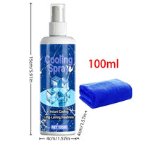Cooling Body Spray 100ml Summer Refreshing Non Greasy Hot Weather Heat Relief Freezing Spray for Outdoor Beach Park Picnic Outdoor Kinetics