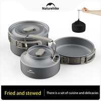 Naturehike Camping Cookware Kit,Kitchen Utensils Camping Gear ,Outdoor Cooking Ultralight Aluminum Pot Kettle Tablewear Set OtdoorEdge Supply