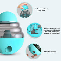 Dog Interactive Food Dispenser Toys Small Dogs Cats Pet IQ Training Improve Kitten Puppy Slow Shaking Leak Feeder Food Container Outdoor Kinetics