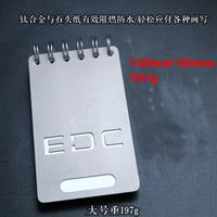 EDC Titanium Alloy Notepad Portable Recyclable Tools Outdoor DIY Survival Camping Gear EDC Multifunction Tools OtdoorEdge Supply