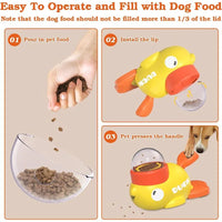 Pet Treat Dispenser-Interactive Dog Toys, Anti Gulping Duck Slow Feeder,cat Dog Treat Dispensing with Button,for Dogs Training Outdoor Kinetics