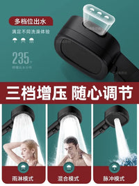 New 3 Modes High Pressure Shower Head Water Saving Shower Adjustable One-Key Stop Water Massage Sprayer Bathroom Accessories Outdoor Kinetics