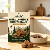 Kriath Freeze Dried Cat Treats Hairball Control Digestive Health Nutritional Balance Gentle Natural Ingredients Cat Supplement Outdoor Kinetics