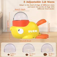 Pet Treat Dispenser-Interactive Dog Toys, Anti Gulping Duck Slow Feeder,cat Dog Treat Dispensing with Button,for Dogs Training Outdoor Kinetics
