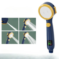 Shower Head Water Saving Rain Shower Head 4 Spray Types Shower Head with Digital Temperature Display Outdoor Kinetics