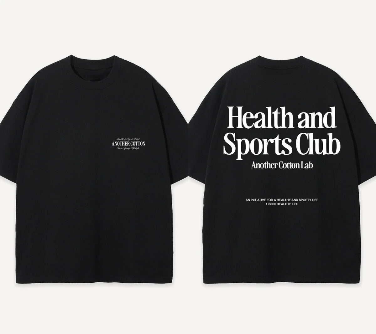 Health and Sport Club Oversized T-Shirt  Another Cotton Lab Men Women Oversize Heavy Cotton Short Sleeves Male Female Clothing Outdoor Kinetics