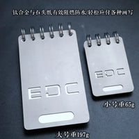 EDC Titanium Alloy Notepad Portable Recyclable Tools Outdoor DIY Survival Camping Gear EDC Multifunction Tools OtdoorEdge Supply