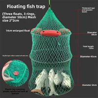 Large Fish Fishing Net Bag Water-floating Sea Fishing Baskets Weaved Nylon Mesh Portable Fishing Gear for Camping And Travel OtdoorEdge Supply