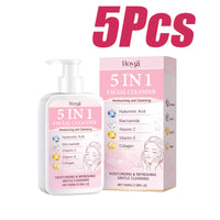 5 in 1 Moisturizing Facial Cleanser Refreshed Cleansing Makeup Remover Brightening Hydrating Light Texture Rich Foam Cleanser Outdoor Kinetics