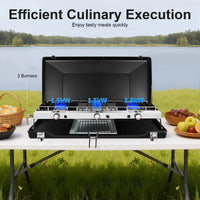 Portable 3-Burner Camping Gas Stove Propane Butane Outdoor Grill S And B Enterprise