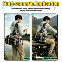 Fishing Tackle Backpack, Lure Box Gear Storage Bag, Men Fly Fishing Backpack with Rod Holder Sling Shoulder Bag. OtdoorEdge Supply