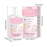 5 in 1 Moisturizing Facial Cleanser Refreshed Cleansing Makeup Remover Brightening Hydrating Light Texture Rich Foam Cleanser Outdoor Kinetics