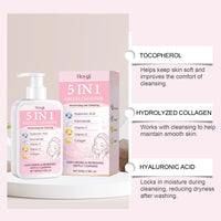 5 in 1 Moisturizing Facial Cleanser Refreshed Cleansing Makeup Remover Brightening Hydrating Light Texture Rich Foam Cleanser Outdoor Kinetics