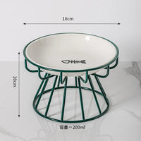 Pet Ceramic Bowl, High Footed Ceramic Cat Food Bowl, Snack Bowl, Anti Overturning Indoor & Outdoor Feeding Drinking Accessories Outdoor Kinetics
