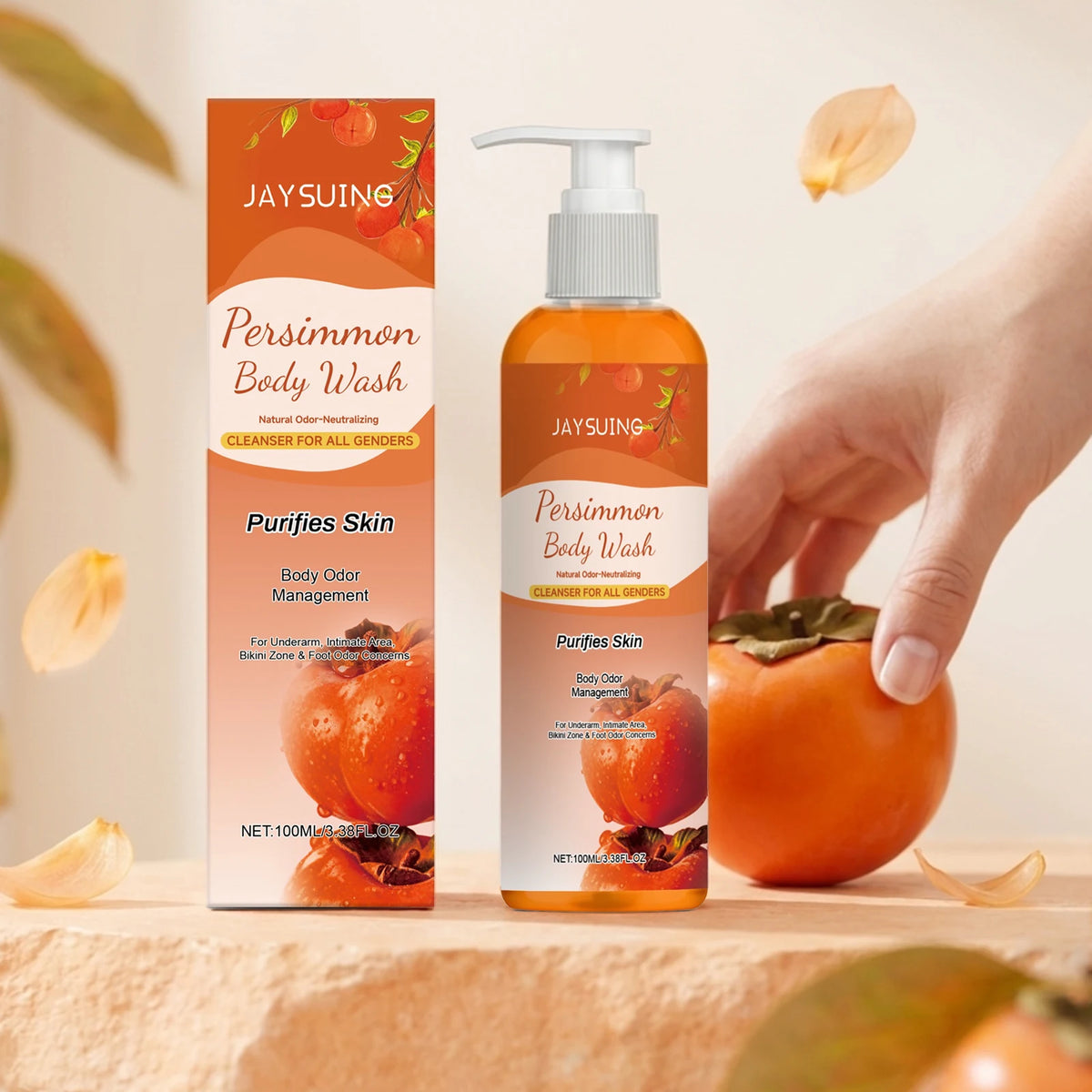 Persimmon Shower Gel Gentle Cleansing Deodorizing Exfoliating Maintain Skin Comfort Long Lasting Oil Control Fragrant Body Wash Outdoor Kinetics