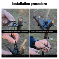 Portable Camping Gear and Equipment  Detachable Outdoor Barbecue Tripod Hanging Rack  Campfire Cooking Accessories Set OtdoorEdge Supply