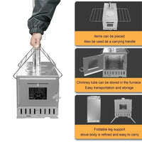 Wood Burning Portable Tent Stove With 6 Stainless Chimney Pipes S And B Enterprise