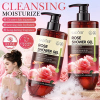 500ml SADOER Rose Fragrance Shower Gel Plant Extract Gentle Cleansing Moisturizing Soft Smooth Body Wash Daily Bath Skin Care Outdoor Kinetics