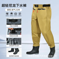 Waist High WadersThickened Half Body Waterproof Overalls One-piece Fishing Waders Lightweight Breathable Wading Pants with Boots OtdoorEdge Supply