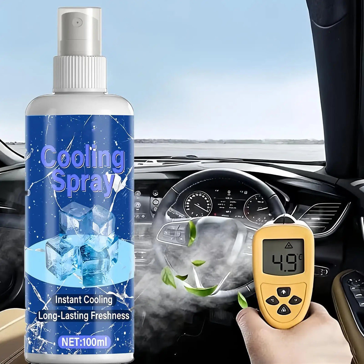 Cooling Body Spray 100ml Summer Refreshing Non Greasy Hot Weather Heat Relief Freezing Spray for Outdoor Beach Park Picnic Outdoor Kinetics