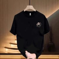 Men's Cotton T-shirts Fitted Black 5XL T Shirt for Men Casual Summer Wear Fashion Tai Chi Print Tee Shirts White Men Clothing Outdoor Kinetics