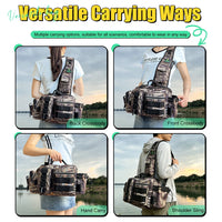 Fishing Tackle Backpack, Lure Box Gear Storage Bag, Men Fly Fishing Backpack with Rod Holder Sling Shoulder Bag. OtdoorEdge Supply