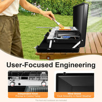 Portable 3-Burner Camping Gas Stove Propane Butane Outdoor Grill S And B Enterprise