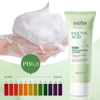 SADOER Salicylic Acid Facial Cleanser Face Wash Foam Face Cleanser Moisturizing Facial Cleansing Hydrating Skin Care Products Outdoor Kinetics