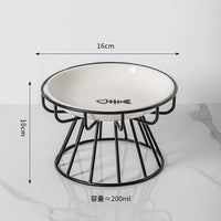 Pet Ceramic Bowl, High Footed Ceramic Cat Food Bowl, Snack Bowl, Anti Overturning Indoor & Outdoor Feeding Drinking Accessories Outdoor Kinetics