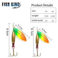 FISH KING Metal Spinner Lure | Long Cast Hard Bait for Bass, Pike, and Saltwater Fishing Game On Interactive LLC (OnlyTenBucks.com)