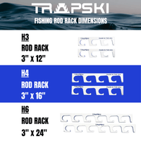 Made in the USA Fishing Rod Rack | Wall or Ceiling Mounted TRAPSKI