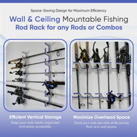 Made in the USA Premium Fishing Rod Racks | Wall or Ceiling or Boat Mounted TRAPSKI