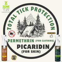 Total Tick Prevention System | Insect Repellent (for skin) + Insecticide (for gear) Zone Protects